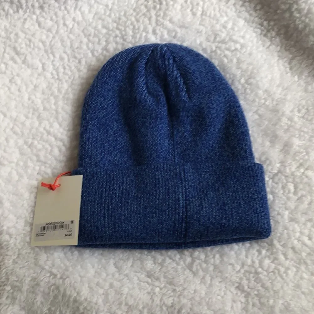 Open Edit Marled Recycled Blend Beanie NWT Blue Combo